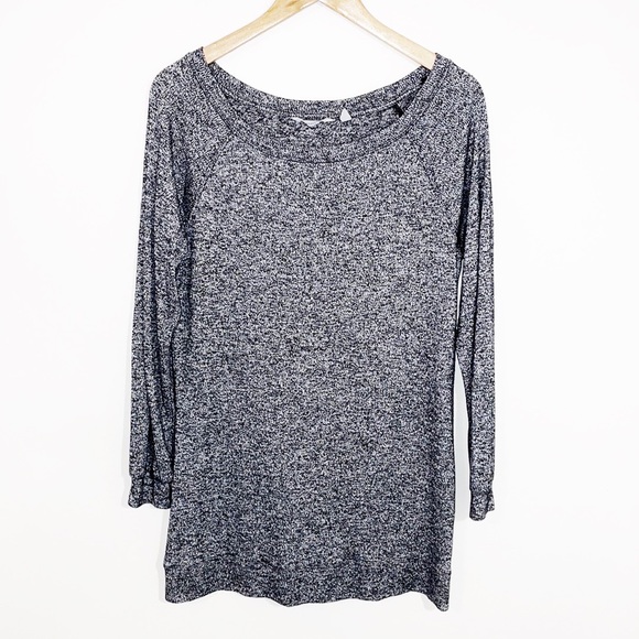 ATHLETA Heathered Gray Black Scoop Neck Top Size Medium - Picture 2 of 8